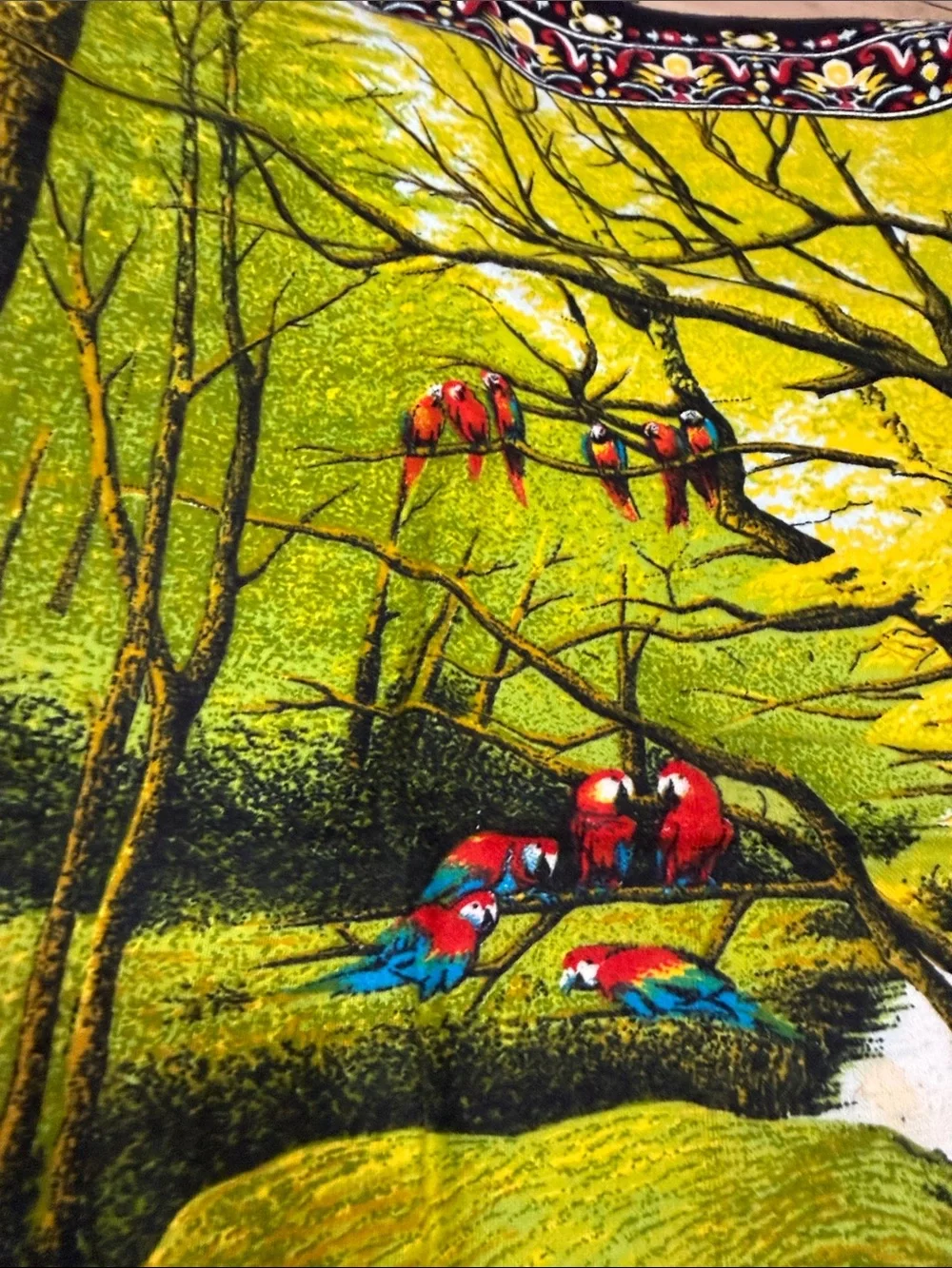 Vintage Bossa Tas made in Turkey Parrot Wall Tapestry